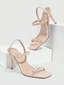 CUCCOO SZL 时尚女士高跟凉鞋性感派对坏蛋时尚别致华丽风格 - 杏色 - 查看 5