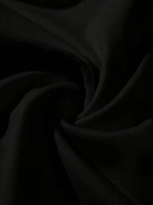 EMERY ROSE 輕鬆植物和蒲公英印花大尺碼修身V領T恤，夏季 - 黑色 - 查看 3