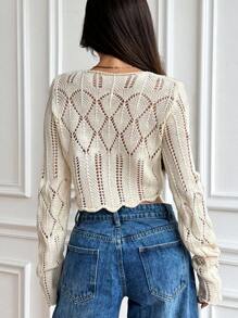 Cardigan Donna A Rombi Preppy Sumleno - Oversize Maniche Lunghe, Maglia Morbida, Stile Y2K Autunno/Inverno - 3