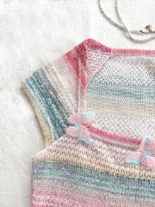 Soleia 女士夏季漸變色蝴蝶短袖休閒T恤，假日風情 - 彩色 - 查看 4