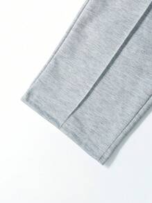 Manfinity Homme Men Colorblock Tee & Drawstring Waist Pants - Light Grey - View 4