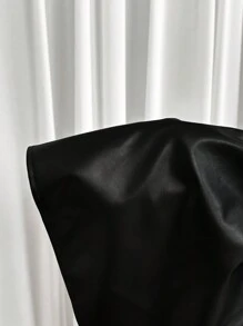 SHEIN ICON 修身款PU皮質鑲空鏤空款吊帶裙