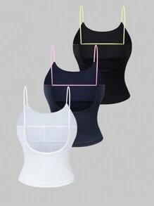 Chiquease Women's Summer Detachable Pad Spaghetti Strap Camisole - Multicolor - View 2