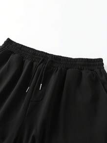 Men's Letter Print T-Shirt And Drawstring Waist Shorts Set - White - View 7