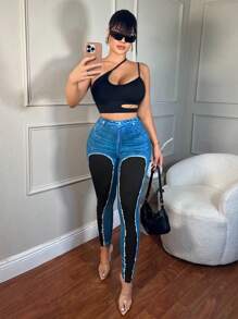 SHEIN SXY In kỹ thuật số Quần legging co giãn cao - Nhiều màu - Xem 3