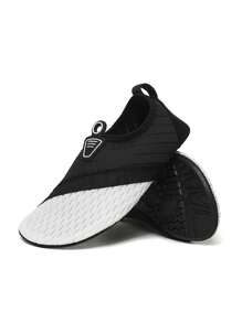 Children's Lightweight Breathable Mesh Bottom Beach, Yoga, Swimming Water Shoes, Summer - Black and White - View 5