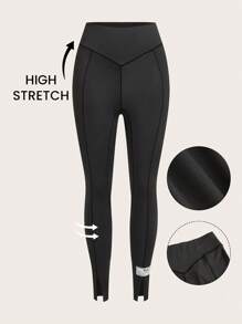 Seusyu Women's Knitted Casual Long Leggings With Split Hem - Grey - View 1