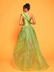 Váy dạ hội dự tiệc cocktail sang trọng và thanh lịch mới đến, váy dự tiệc cưới, tốt nghiệp, tiệc tối - Màu xanh Ô liu - Xem 3