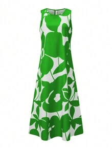 SHEIN LUNE Robes longues pour femmes - Vert - Voir 3