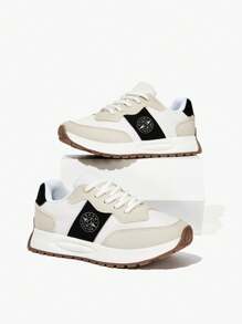 JNSQ All-Season Fashionable And Versatile Color Block Breathable Mesh Kids' Sneakers For Casual And Sports Activities