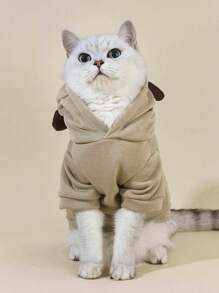 PETSIN 1pc 3D Ear Detail Pet Hoodie Clothes