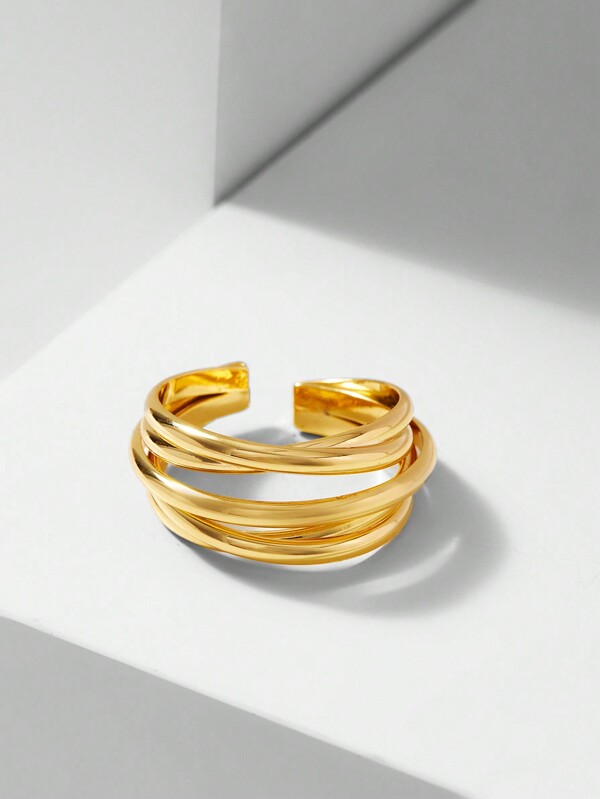 MOTF PREMIUM 18K GOLD PLATED UNIQUE LINE DESIGN SINGLE RING