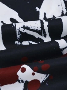 Vinshart Artist 男士抽绳腰休闲短裤，带人物印花，节日，新年，度假，节日 - 彩色 - 查看 6