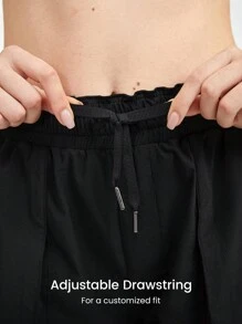 GLOWMODE Pantalones cortos impermeables de 4" con cordón y bolsillos con parche - Negro - Ver 4