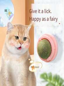 1 个粉色猫薄荷球，具有旋转功能，用于磨牙和清洁，猫薄荷球墙壁粘蟹猫玩具，适合宠物猫玩耍和缓解无聊猫咀嚼玩具，含有促进消化剂猫薄荷球，粘性猫玩具，磨牙 - 粉色 - 查看 6