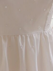 Soleia Váy du lịch tay bồng cổ vuông nhuộm màu lãng mạn cỡ lớn - trắng - Xem 8