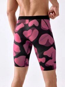 Men's Digital Printed Thin Square Underwear - Hot Pink - View 2
