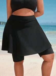 Swim SPRTY Plus Size Màu trơn Phong cách đơn giản Đồ bơi mùa hè Đáy - màu đen - Xem 6