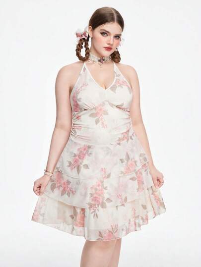 Kawaii Romantic Sweet Printed Plus Size Dress