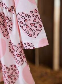 Baby Mädchen Frühling/Sommer 2 Stücke Set aus herzförmigen bedrucktem niedlichen, eleganten tages- oder Lässig Kleidern - Verschiedenfarbig - Übersicht 4