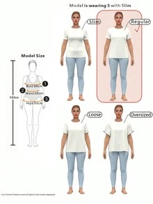 SHEIN LUNE Của phụ nữ Mẫu In Ngắn tay Áo thun - trắng - Xem 7