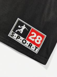 Kids Tween Boys' Casual Sports Print Round Neck Pullover Short Sleeve T-Shirt And Woven Belt Shorts Knit Two-Piece Set - Multicolor - View 3