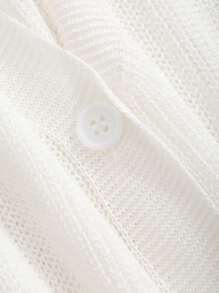 FRIFUL 蝙蝠袖釦前開衫 - 米色 - 查看 3