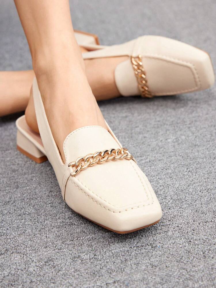 CUCCOO BIZCHIC Fashionable Apricot Slingback Loafers For Women Elegant Basics Business Casual Business Chic Spring Shoes Spring Break Easter For Christmas Spring Shoes
