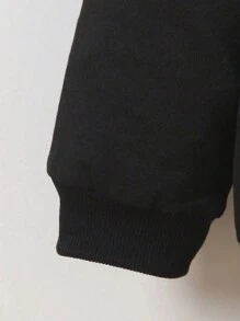 Áo nỉ dài tay cổ tròn in hình và chữ màu đen dành cho nam và bé trai, kiểu dáng "Bố và Con" (2 chiếc bán riêng lẻ) - màu đen - Xem 4