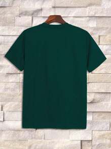 Áo thun nam Khối Màu Giải trí - Màu xanh lá cây đậm - Xem 2