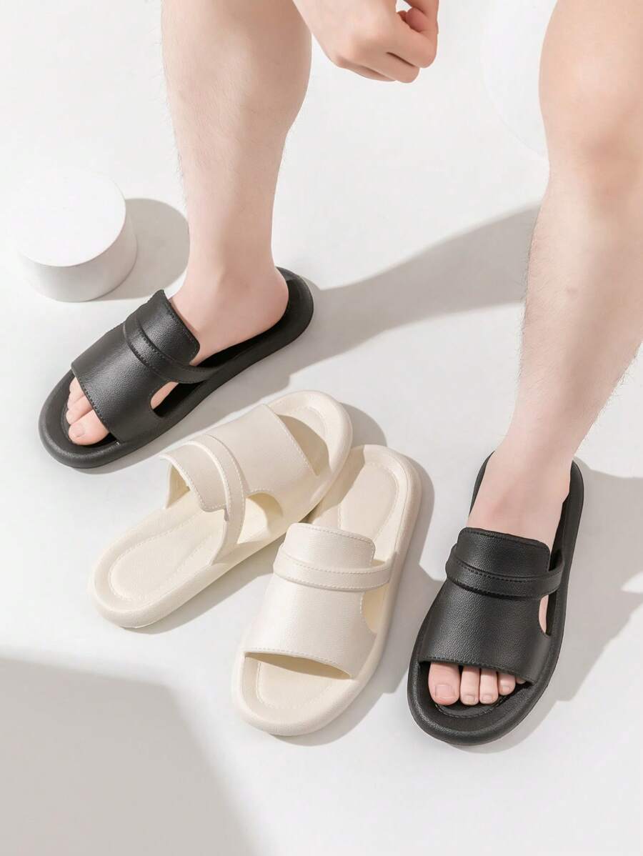 Men's Summer Anti-Slip Lightweight Wear-Resistant Flip Flops - Black - View 1