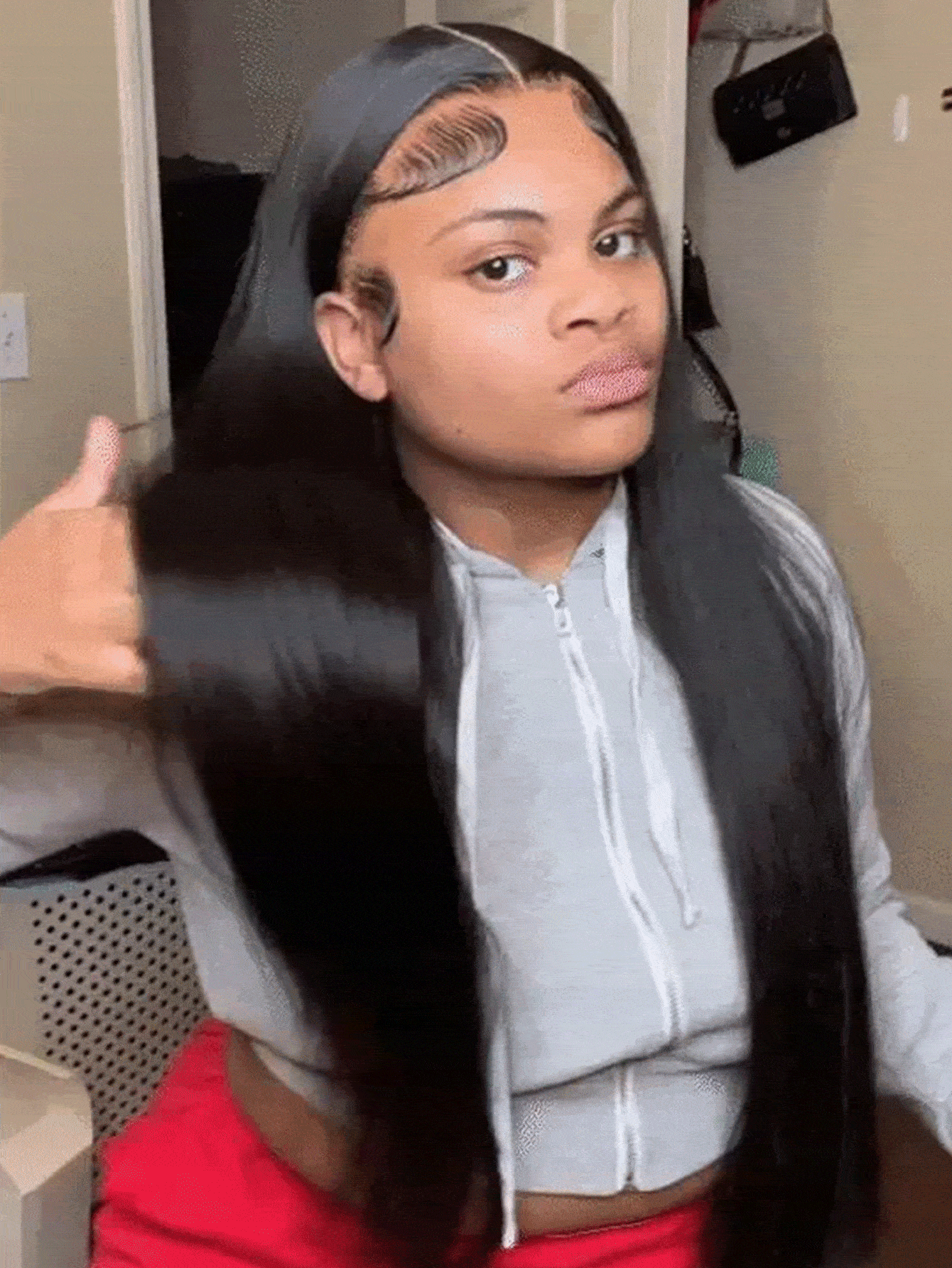 TrueHD HD Ren Thẳng Tóc giả phía trước Lace 180% Mật độ 22-26Inch Con người Tóc giả - S1 - Xem 2