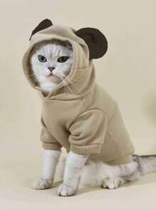 PETSIN 1pc 3D Ear Detail Pet Hoodie Clothes
