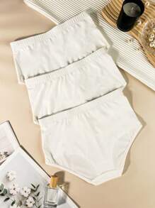 3 chiếc quần lót tam giác trang trí ren hình con bướm tương phản dành cho nữ - trắng - Xem 2