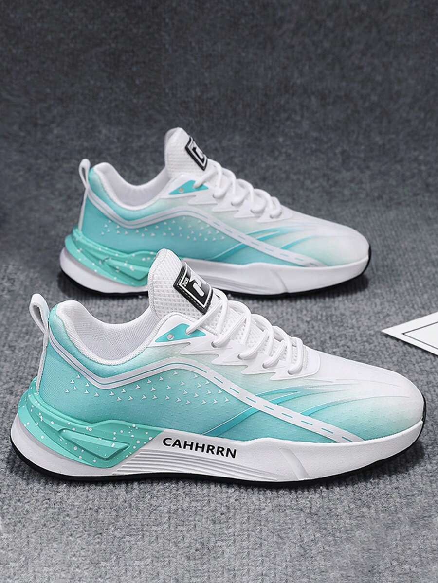 男士透氣網布運動鞋，休閒厚底運動鞋，多功能時尚男鞋 - 淺藍色 - 查看 1