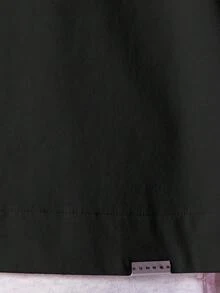 SUMWON Áo thun oversize vừa vặn có in hình họa tiết ở lưng - màu đen - Xem 6