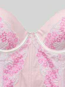 Lunelith SHEIN Lunessa Damen Tank Top mit Blumenmuster und Spitze, elegant und märchenhaft