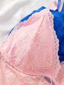 Snug Zone 2入組女士蕾絲無鋼圈文胸套裝內衣 - 彩色 - 查看 5