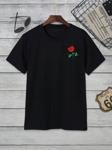 Manfinity Dauomo Men Floral Print Tee - Black - View 1