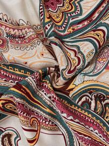 SHEIN Clasi Plus Size Women's Boho Vacation Plant Printed Long Loose Straight Casual Cami Dress Women Outfit, For Summer - Multicolor - View 3