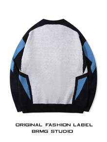 Áo len nam kiểu Anh mùa xuân và mùa thu mới, áo len chui đầu cổ tròn màu trung tính - màu đen - Xem 2