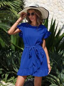 SHEIN VCAY Women's Vacation Dress - Royal Blue - View 11