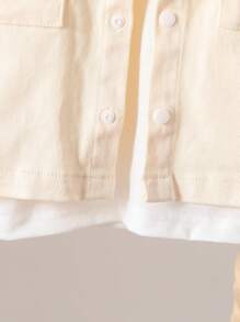 Set Da 3 Pezzi Maglietta A Maniche Corte, Maglietta E Pantaloni A Vita Elastica Con Tasca Per Bambino, Stile Elegante - Multicolore - Visualizzare 7