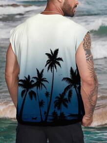 Manfinity RSRT Men's Plus Size Random Printed Sleeveless Tank Top - Multicolor - View 2