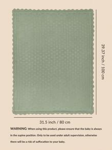 Solid Jacquard Knit Comfortable Baby Blanket - Green - View 6