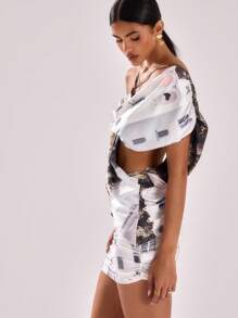 MUSERA 伊比沙岛印花垂褶迷你连衣裙，适合波西米亚风度假、夏季节日晚宴等场合。 - 彩色 - 查看 5