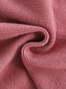 SHEIN 寶寶女孩可愛休閒針織拼接荷葉邊長袖毛衣裙，秋冬季節 - 粉色 - 查看 3