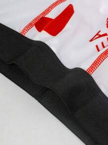 Men Heart & Letter Graphic Contrast Tape Boxer Brief - White - View 6