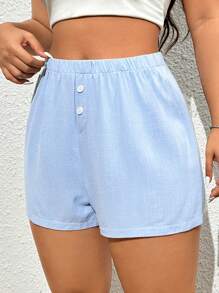 SHEIN EZwear Plus-maat zomer casual effen kleur shorts