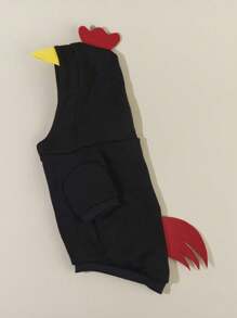 PETSIN 1入黑色雞形態寵物連帽衫，Cosplay寵物服 - 彩色 - 查看 4